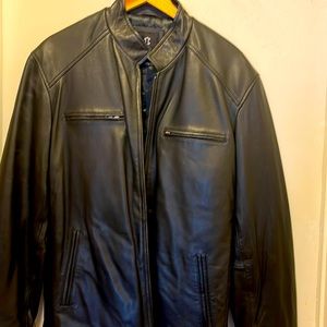 Genuine soft leather, cowhide jacket in black